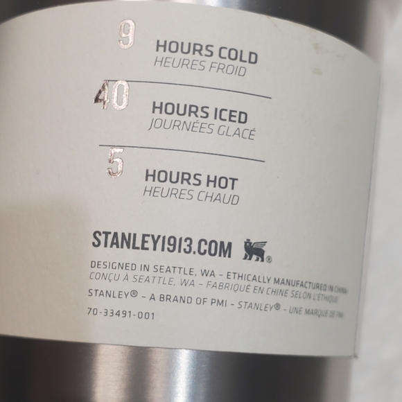 Stanley Silver Tumbler with Green Handle - Picture 3 of 6